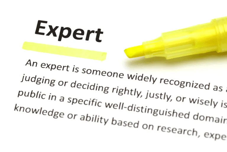 Yellow marker on expert word